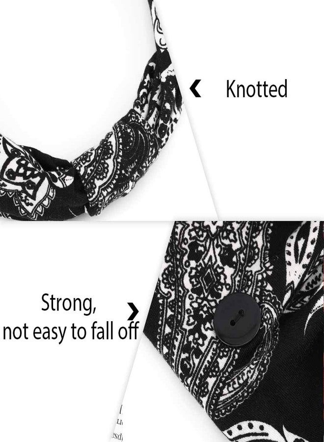 Bohend Boho Button Headband Wide Stretchy Daily Use Knotted Headwear Sport Athletic Yoga Gym Hair Accessories for Women and Girls(3pcs) (B) - Image 4